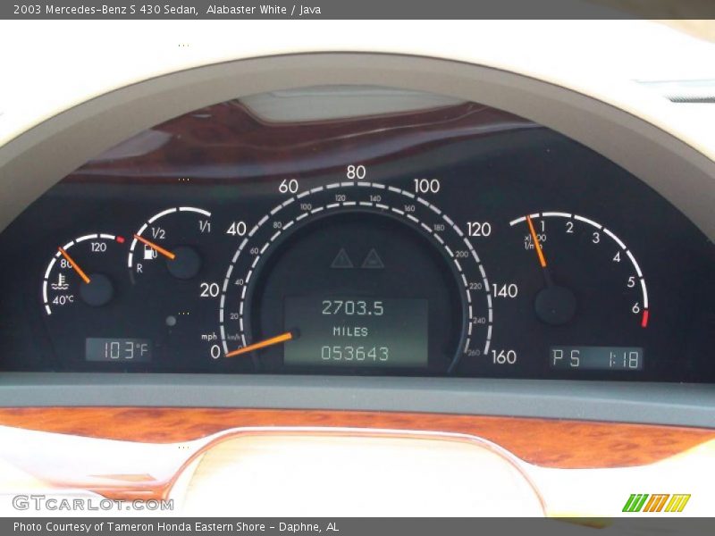 Alabaster White / Java 2003 Mercedes-Benz S 430 Sedan