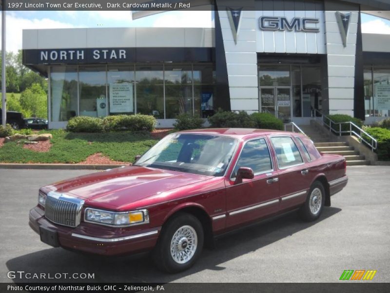 Dark Cardovan Metallic / Red 1997 Lincoln Town Car Executive
