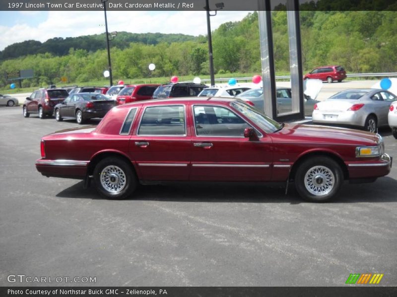 Dark Cardovan Metallic / Red 1997 Lincoln Town Car Executive