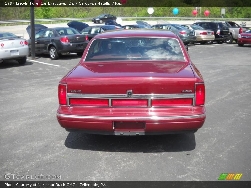 Dark Cardovan Metallic / Red 1997 Lincoln Town Car Executive