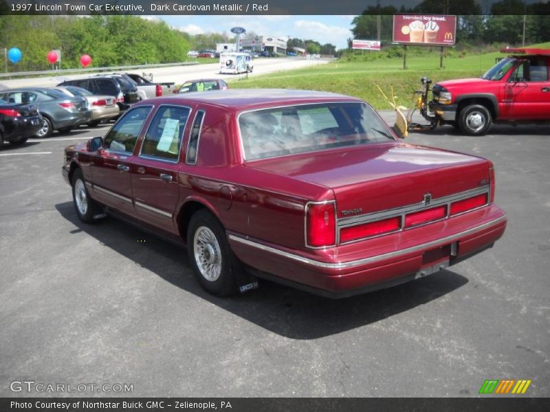 Dark Cardovan Metallic / Red 1997 Lincoln Town Car Executive