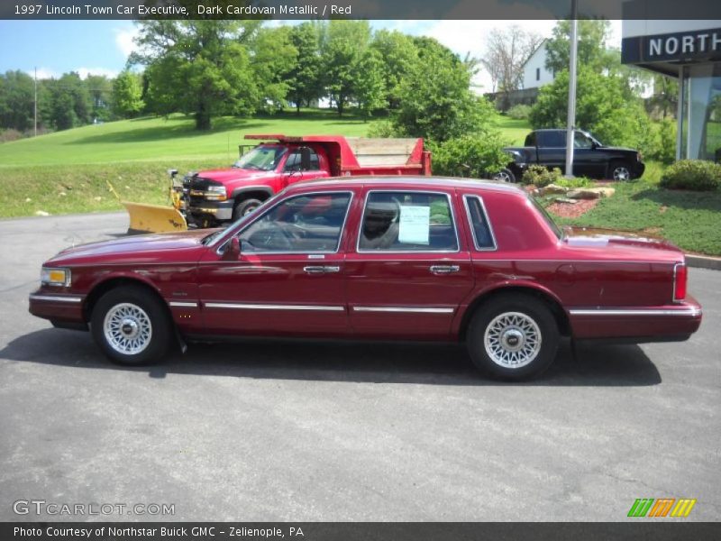 Dark Cardovan Metallic / Red 1997 Lincoln Town Car Executive