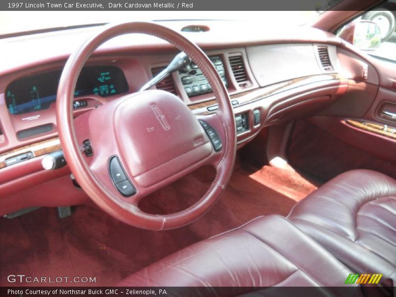 Dark Cardovan Metallic / Red 1997 Lincoln Town Car Executive
