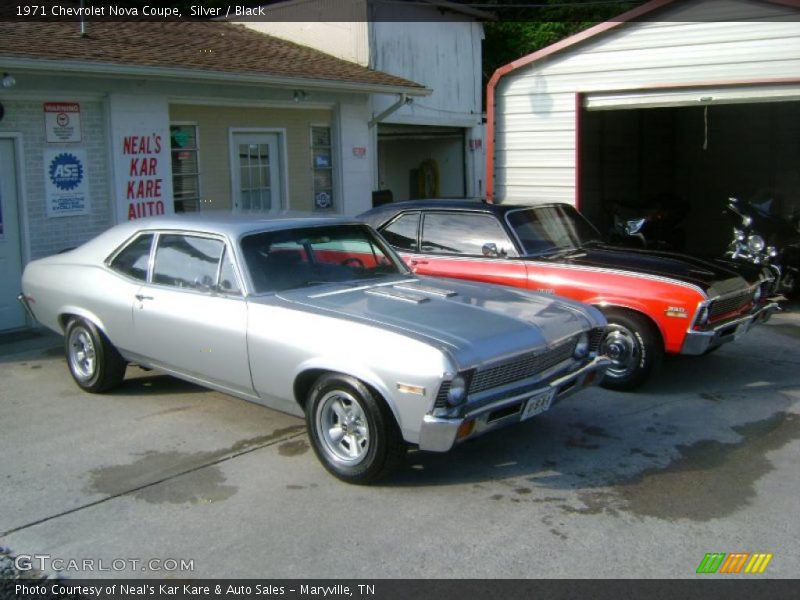Silver / Black 1971 Chevrolet Nova Coupe