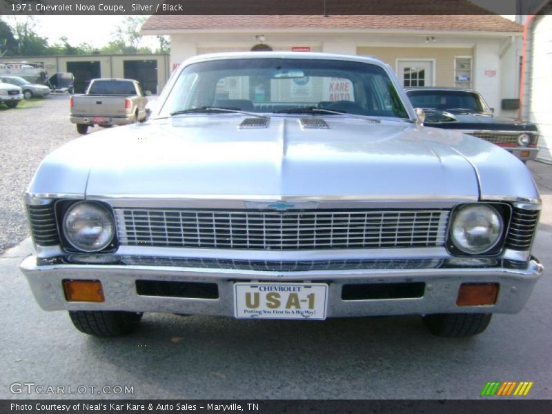 Silver / Black 1971 Chevrolet Nova Coupe
