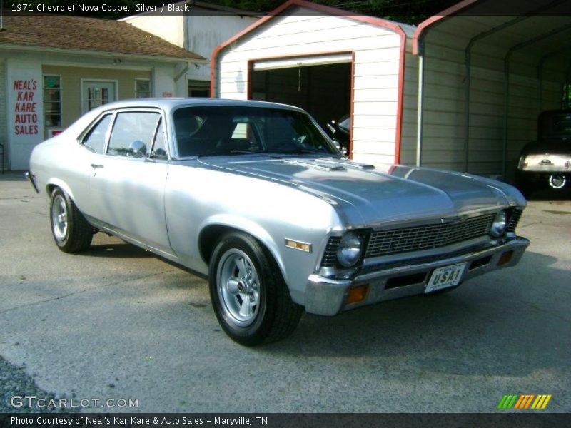 Silver / Black 1971 Chevrolet Nova Coupe