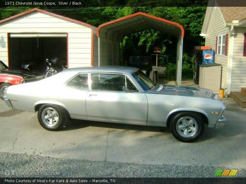 Silver / Black 1971 Chevrolet Nova Coupe