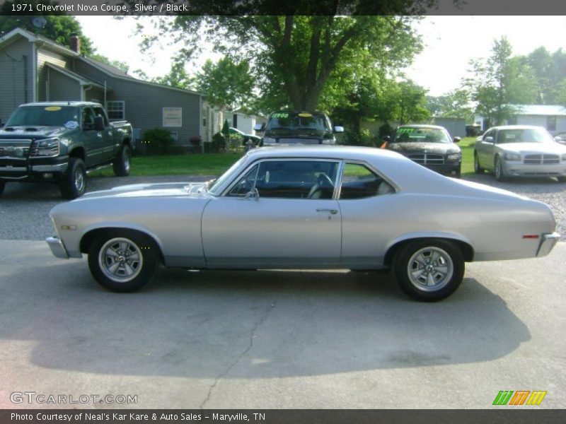 Silver / Black 1971 Chevrolet Nova Coupe