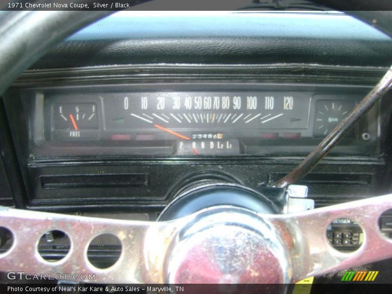 Silver / Black 1971 Chevrolet Nova Coupe
