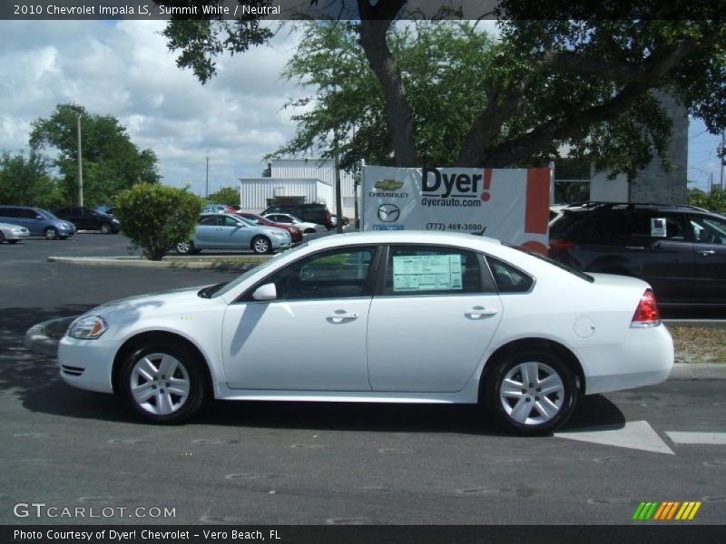 Summit White / Neutral 2010 Chevrolet Impala LS