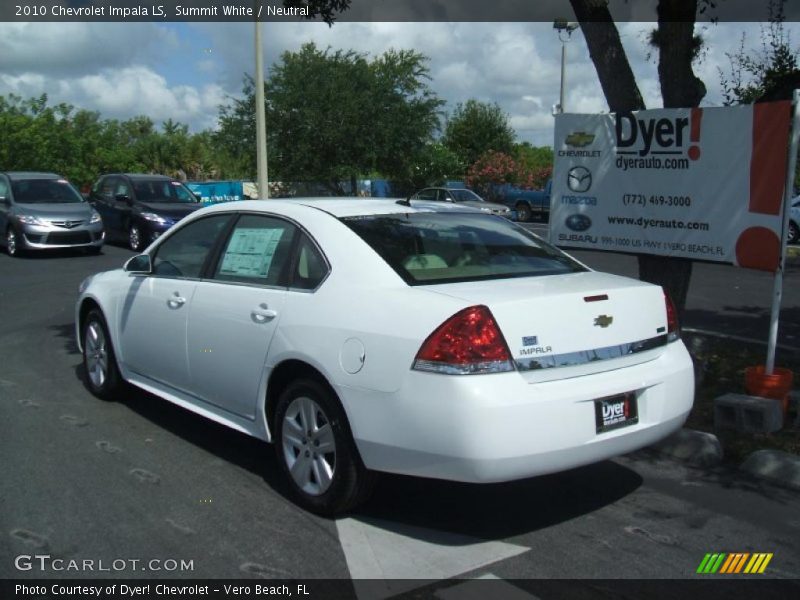 Summit White / Neutral 2010 Chevrolet Impala LS