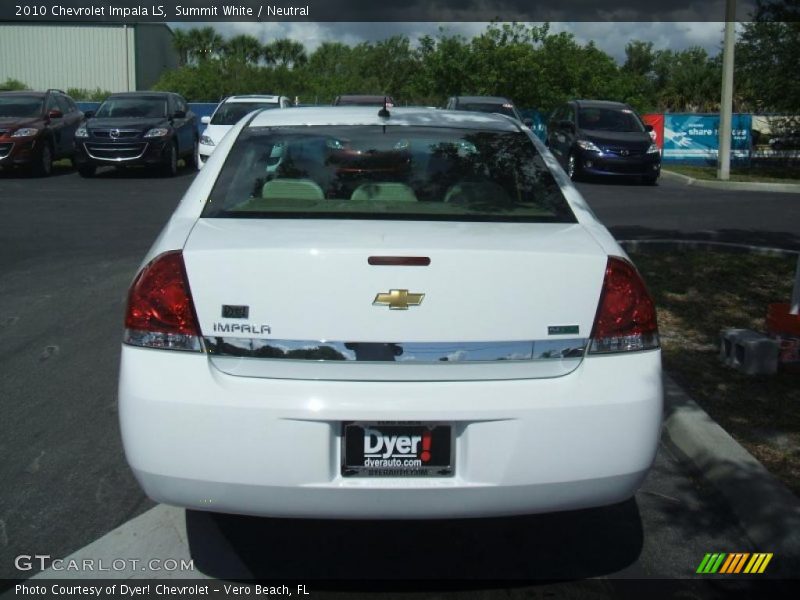 Summit White / Neutral 2010 Chevrolet Impala LS