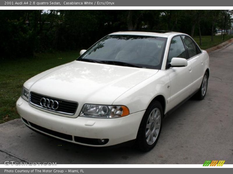 Casablanca White / Ecru/Onyx 2001 Audi A4 2.8 quattro Sedan