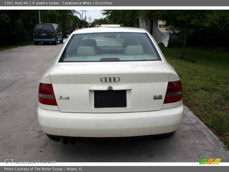 Casablanca White / Ecru/Onyx 2001 Audi A4 2.8 quattro Sedan