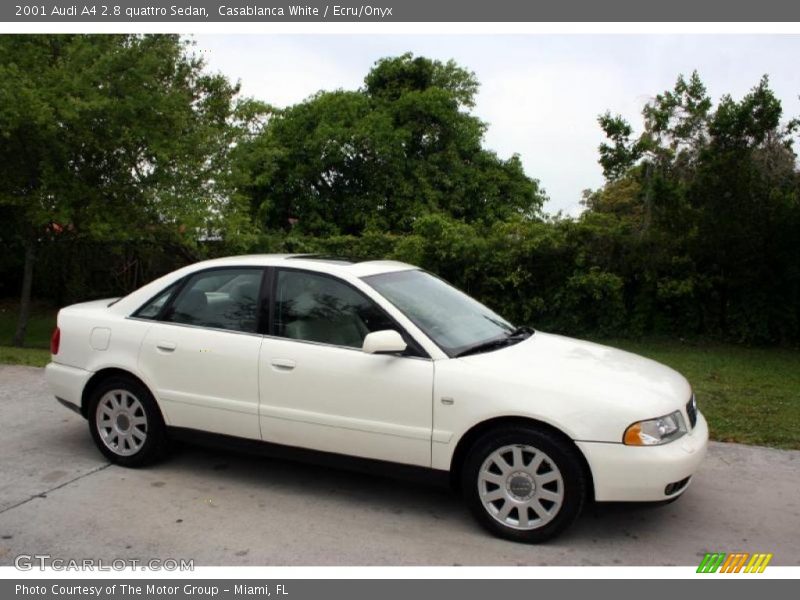Casablanca White / Ecru/Onyx 2001 Audi A4 2.8 quattro Sedan