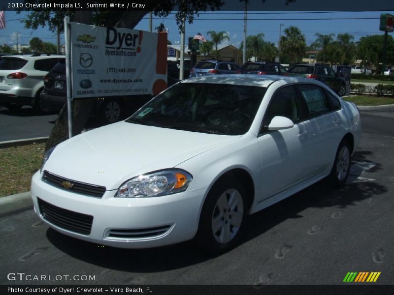 Summit White / Gray 2010 Chevrolet Impala LS