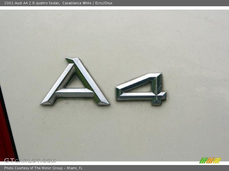 Casablanca White / Ecru/Onyx 2001 Audi A4 2.8 quattro Sedan