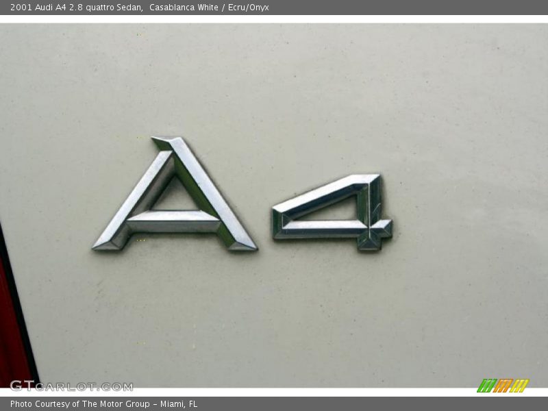 Casablanca White / Ecru/Onyx 2001 Audi A4 2.8 quattro Sedan