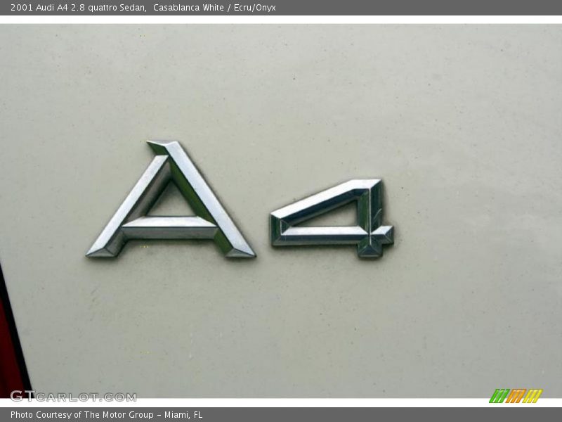 Casablanca White / Ecru/Onyx 2001 Audi A4 2.8 quattro Sedan