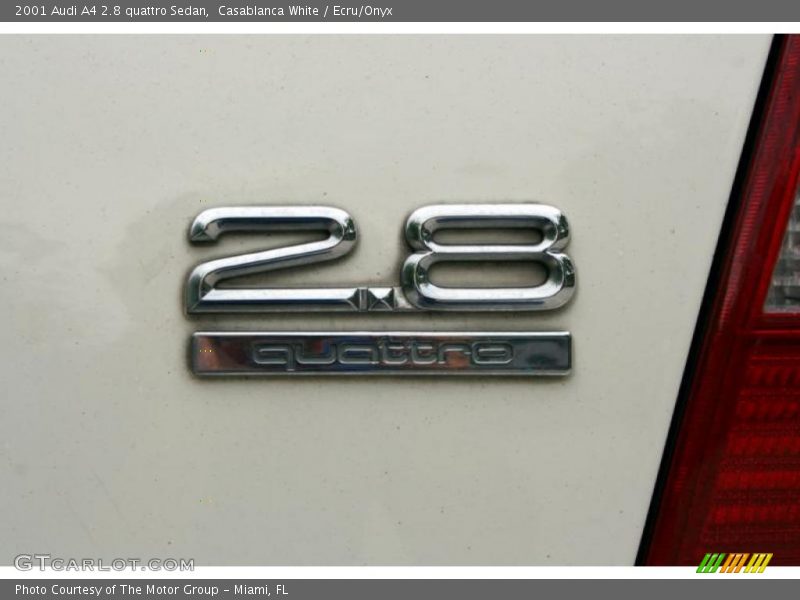 Casablanca White / Ecru/Onyx 2001 Audi A4 2.8 quattro Sedan