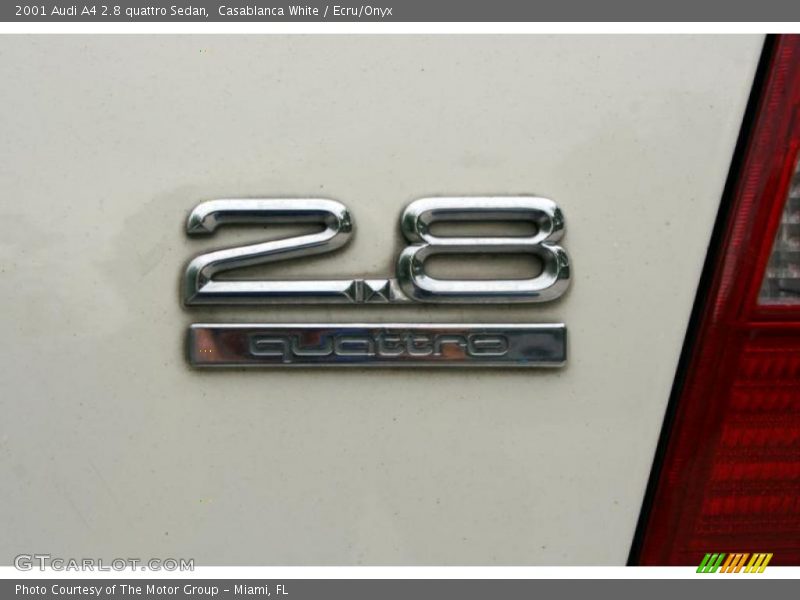 Casablanca White / Ecru/Onyx 2001 Audi A4 2.8 quattro Sedan