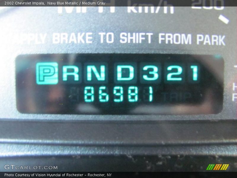 Navy Blue Metallic / Medium Gray 2002 Chevrolet Impala