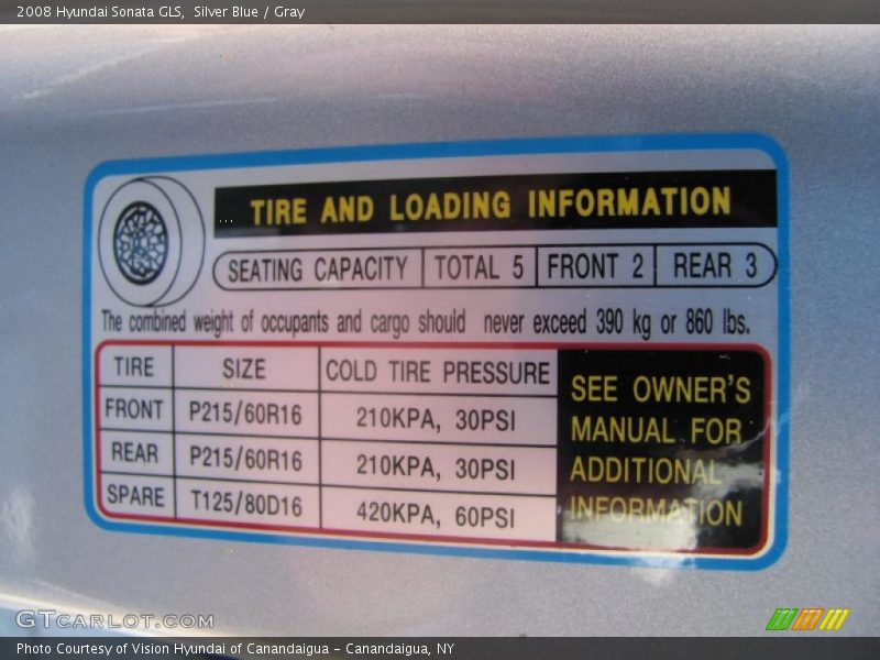 Silver Blue / Gray 2008 Hyundai Sonata GLS