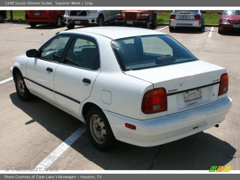 Superior White / Gray 1998 Suzuki Esteem Sedan