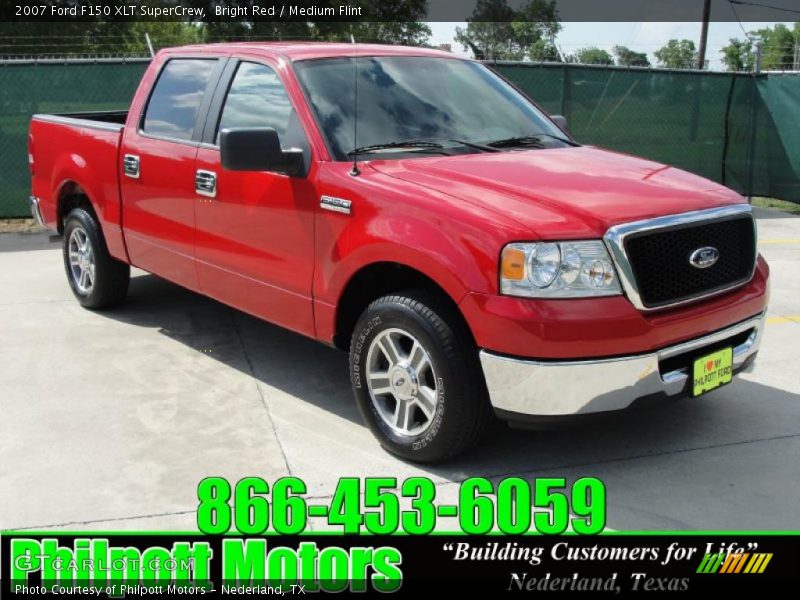 Bright Red / Medium Flint 2007 Ford F150 XLT SuperCrew