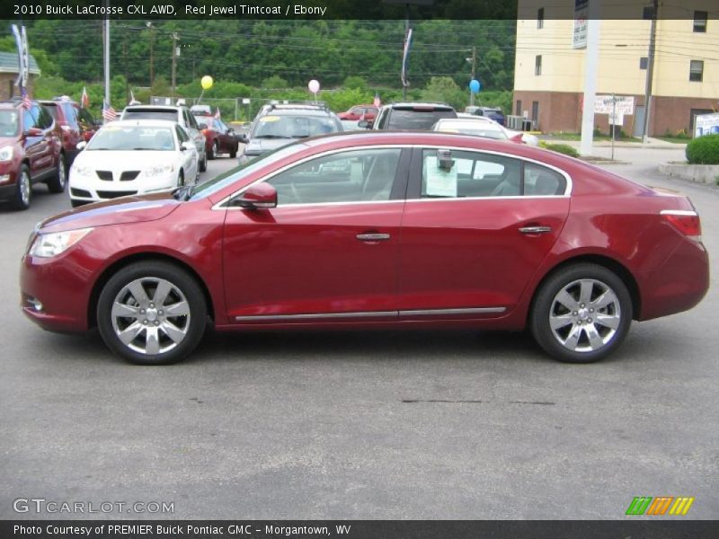 Red Jewel Tintcoat / Ebony 2010 Buick LaCrosse CXL AWD