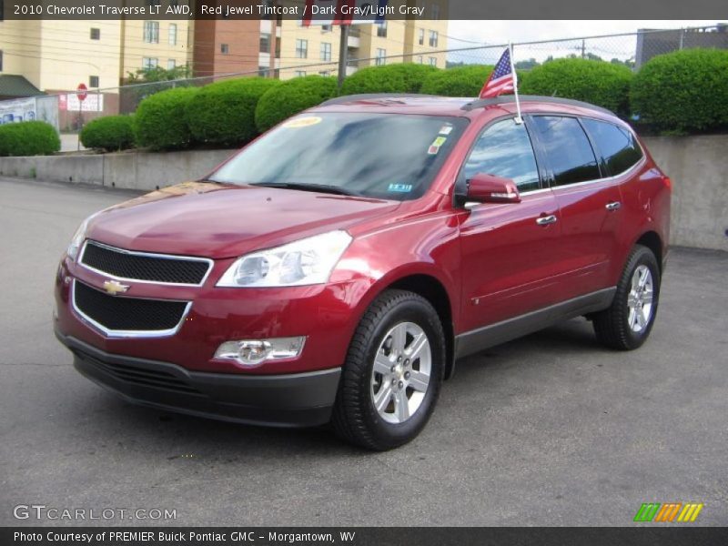Red Jewel Tintcoat / Dark Gray/Light Gray 2010 Chevrolet Traverse LT AWD