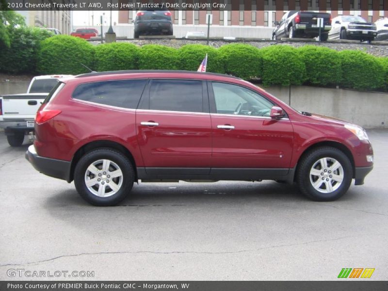 Red Jewel Tintcoat / Dark Gray/Light Gray 2010 Chevrolet Traverse LT AWD