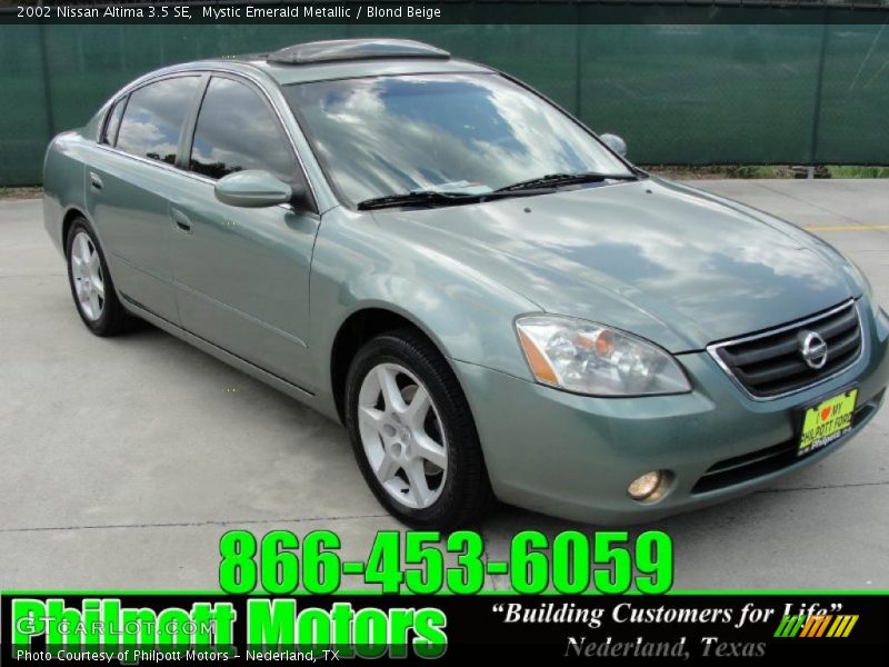 Mystic Emerald Metallic / Blond Beige 2002 Nissan Altima 3.5 SE