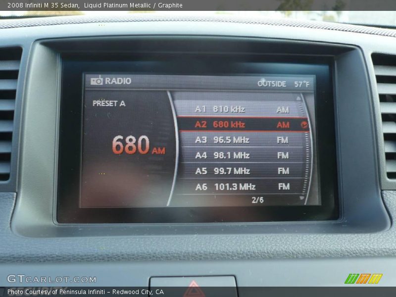 Liquid Platinum Metallic / Graphite 2008 Infiniti M 35 Sedan