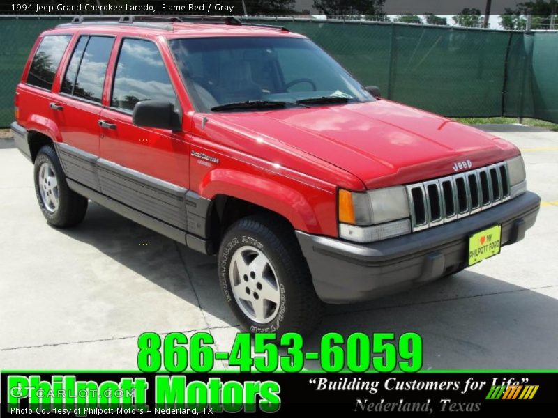 Flame Red / Gray 1994 Jeep Grand Cherokee Laredo