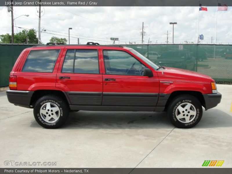 Flame Red / Gray 1994 Jeep Grand Cherokee Laredo