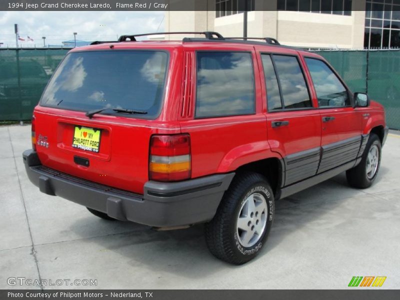 Flame Red / Gray 1994 Jeep Grand Cherokee Laredo