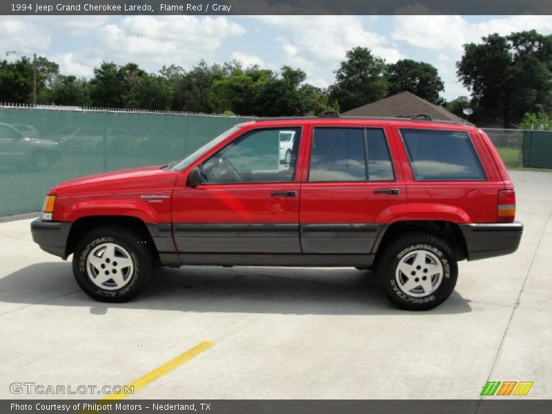 Flame Red / Gray 1994 Jeep Grand Cherokee Laredo