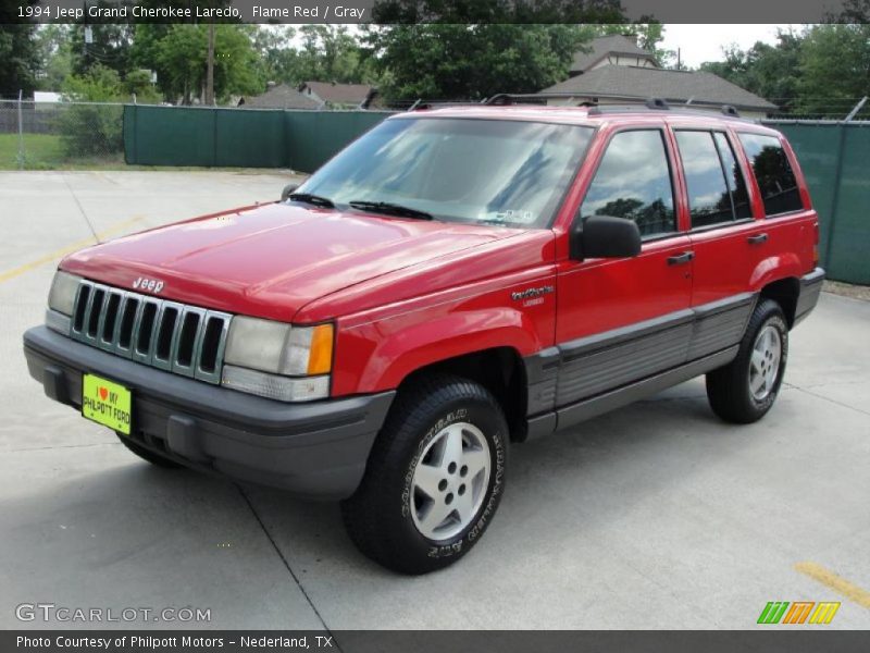 Flame Red / Gray 1994 Jeep Grand Cherokee Laredo