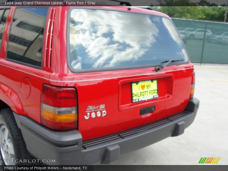 Flame Red / Gray 1994 Jeep Grand Cherokee Laredo