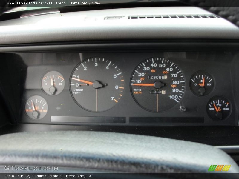 Flame Red / Gray 1994 Jeep Grand Cherokee Laredo
