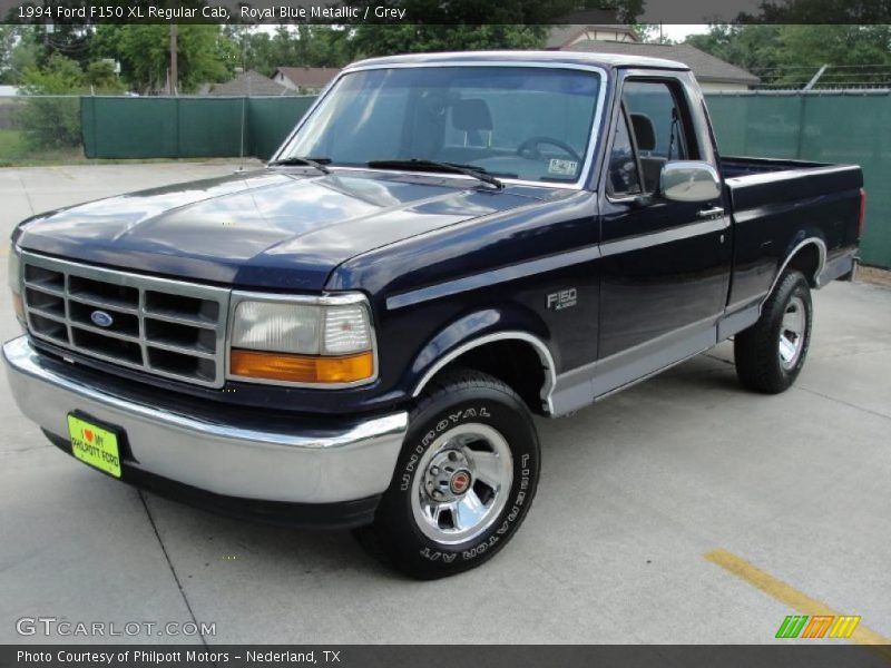 Royal Blue Metallic / Grey 1994 Ford F150 XL Regular Cab