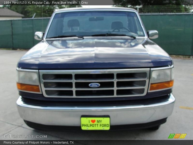 Royal Blue Metallic / Grey 1994 Ford F150 XL Regular Cab