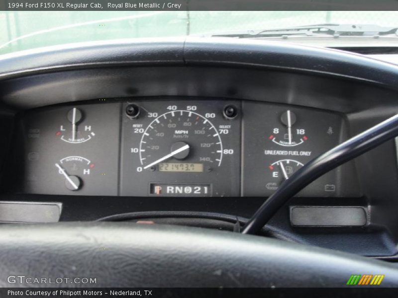 Royal Blue Metallic / Grey 1994 Ford F150 XL Regular Cab