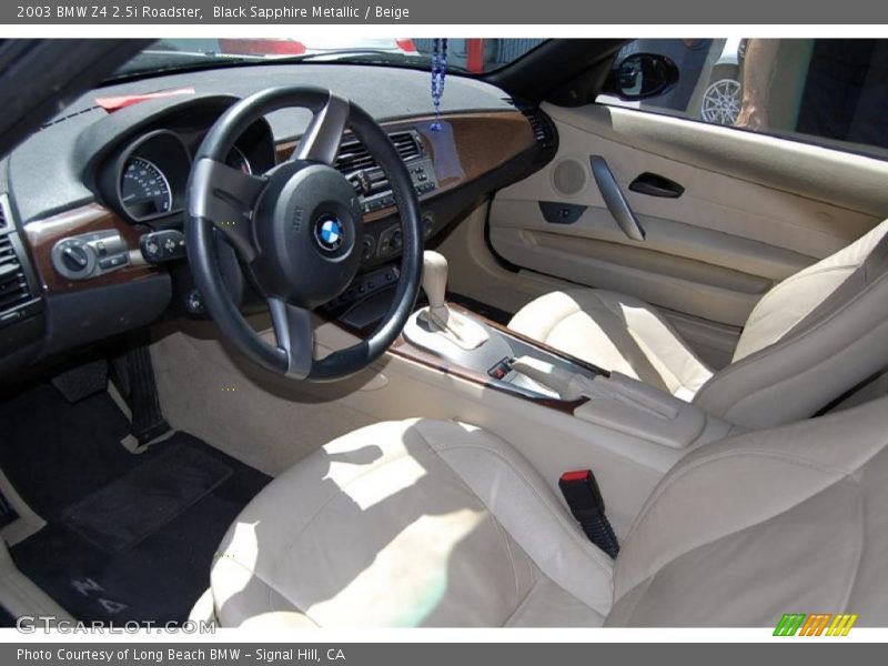 Black Sapphire Metallic / Beige 2003 BMW Z4 2.5i Roadster