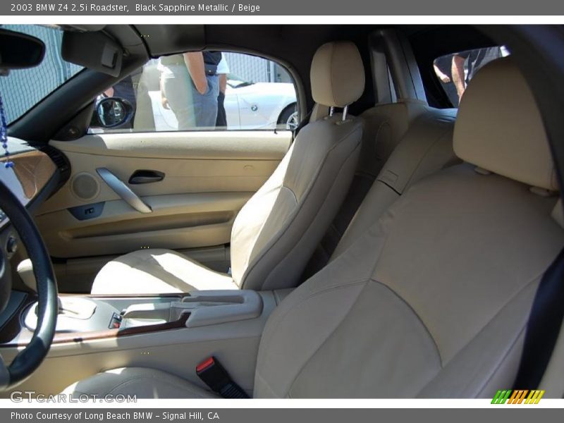 Black Sapphire Metallic / Beige 2003 BMW Z4 2.5i Roadster