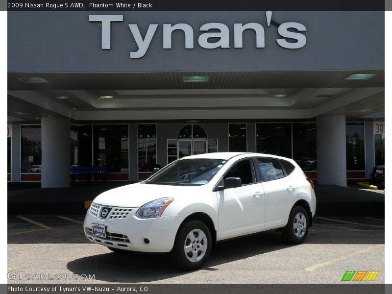 Phantom White / Black 2009 Nissan Rogue S AWD