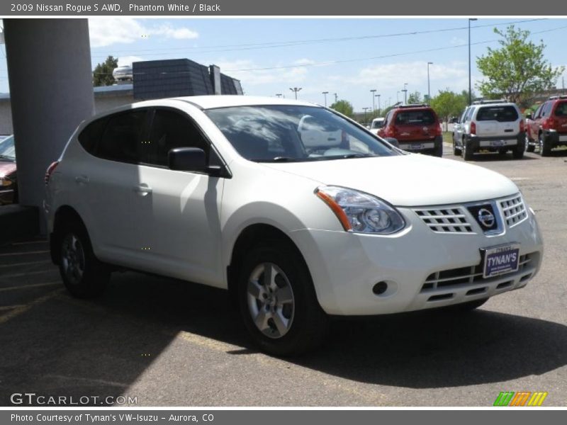 Phantom White / Black 2009 Nissan Rogue S AWD