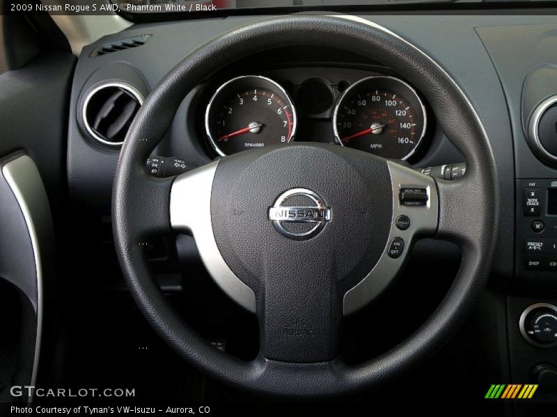 Phantom White / Black 2009 Nissan Rogue S AWD