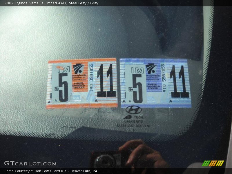 Steel Gray / Gray 2007 Hyundai Santa Fe Limited 4WD